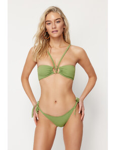 Trendyol Green Laced Brazilian Bikini Bottom