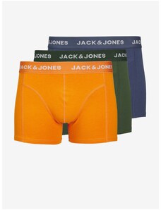 Jack & Jones Sada tří pánských boxerek v modré, zelené a oranžové barvě Jack & J - Pánské