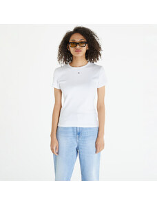 Tommy Hilfiger Dámské tričko Tommy Jeans Slim Essential Rib Short Sleeve Tee White