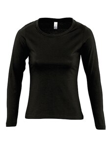 AlexFox LONG CLASSIC dámské černé tričko s dlouhým rukávem S