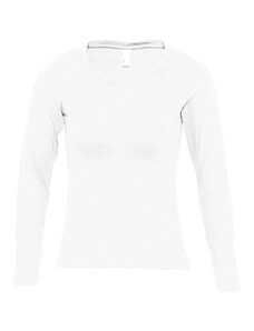 AlexFox LONG CLASSIC dámské bílé tričko s dlouhým rukávem S