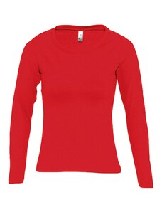 Alex Fox AlexFox LONG CLASSIC dámské červené tričko s dlouhým rukávem S