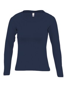 Alex Fox AlexFox LONG CLASSIC dámské modré tričko s dlouhým rukávem S
