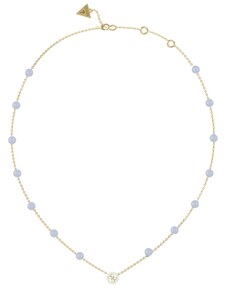 Guess Slušivý pozlacený náhrdelník s jadeitem Natural Stones JUBN03073JWYGAQT/U