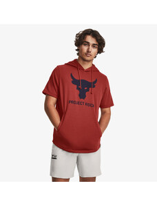 Pánská mikina Under Armour Project Rock Terry Short Sleeve Hoodie Red