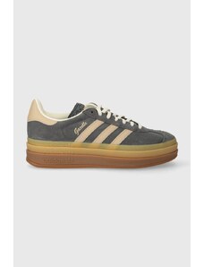 Semišové sneakers boty adidas Originals Gazelle Bold W šedá barva