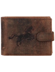 Delami Pánská kožená peněženka Kůň Tristan, hnědá