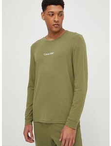Tričko s dlouhým rukávem Calvin Klein Underwear zelená barva, s potiskem