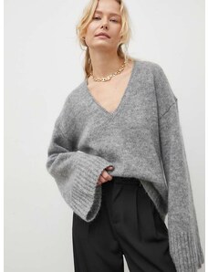 Vlněný svetr By Malene Birger dámský, šedá barva, hřejivý