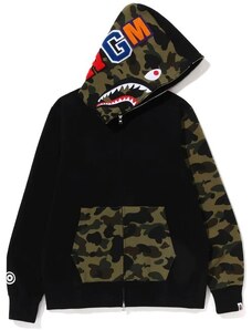 Bape 1st Camo Shark Full Zip Hoodie Black/Green