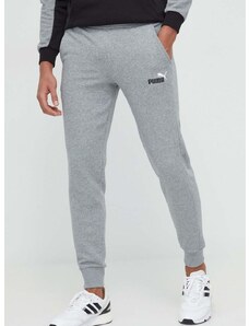 Kalhoty Puma pánské, šedá barva, hladké, 586768