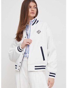 Oboustranná dětská bomber bunda Polo Ralph Lauren dámská, bílá barva, přechodná