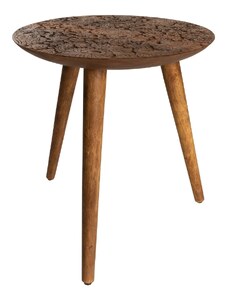 Hnědý dřevěný odkládací stolek DUTCHBONE BY HAND 40 cm