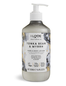 I Love Naturals Tonka Bean & Myrrh Hand & Body Lotion 500 ml Hydratační mléko na tělo a ruce