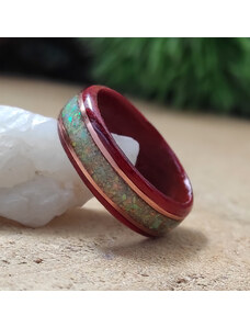 Woodlife Prsten z padouku s opálem
