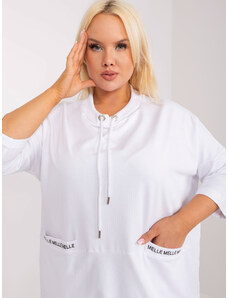 Fashionhunters Bílá ležérní bavlněná halenka větší velikosti