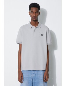 Bavlněné polo tričko Fred Perry Plain Shirt šedá barva, s aplikací, M6000.R41