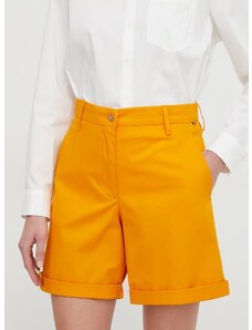 Kraťasy Tommy Hilfiger dámské, oranžová barva, hladké, high waist