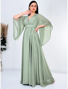 Webmoda Dámské dlouhé zelené společenské šaty Grece