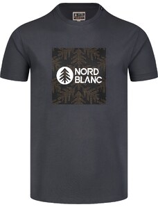 Nordblanc Šedé pánské bavlněné tričko SQUARED