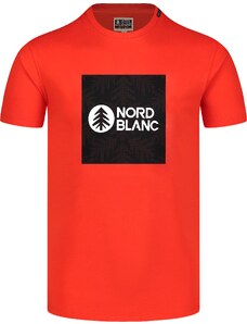 Nordblanc Oranžové pánské bavlněné tričko SQUARED