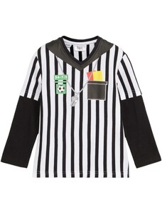 bonprix Dětské vícevrstvé triko rozhodčí - ideální jako karnevalový kostým, z organické bavlny, dlouhý rukáv Bílá