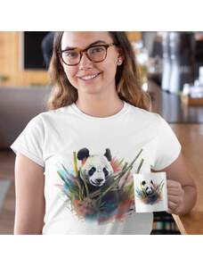 Dámské tričko - Panda v bambusu (bílé) FeelHappy.cz