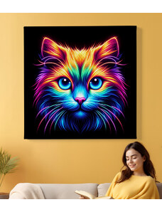 Obraz na plátně - Barevná neonová kočka FeelHappy.cz