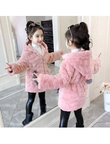 Čína Dívčí plyšový kabátek s kapucí - Zajíček