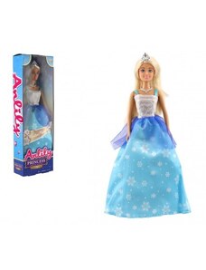 Teddies Panenka princezna Anlily plast 28cm modrá v krabici 10x32x5cm