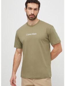Bavlněné tričko Calvin Klein zelená barva, K10K111346