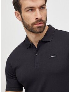 Bavlněné polo tričko Calvin Klein černá barva, K10K111657