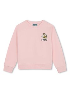 Dětská bavlněná mikina Kenzo Kids růžová barva, s potiskem