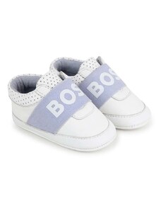 Kojenecké kožené boty BOSS bílá barva