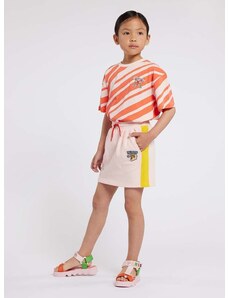 Dětská bavlněná sukně Kenzo Kids růžová barva, mini
