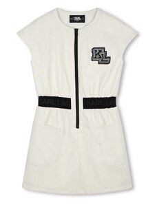 Dívčí šaty Karl Lagerfeld béžová barva, mini