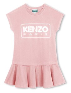 Dětské bavlněné šaty Kenzo Kids růžová barva, mini