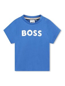 Bavlněné dětské tričko BOSS s potiskem