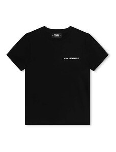 Dětské bavlněné tričko Karl Lagerfeld černá barva, s potiskem