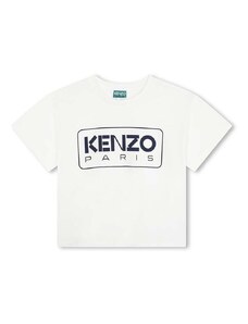 Dětské bavlněné tričko Kenzo Kids bílá barva, s potiskem