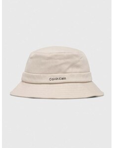 Bavlněná čepice Calvin Klein béžová barva