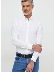 Košile Calvin Klein Jeans pánská, béžová barva, slim, s klasickým límcem, J30J324614