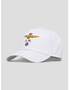 Bavlněná baseballová čepice Aeronautica Militare bílá barva, s aplikací