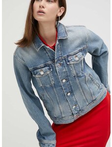 Džínová bunda Tommy Jeans dámská, přechodná, oversize, DW0DW16994