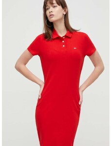 Šaty Tommy Jeans červená barva, mini, DW0DW18146