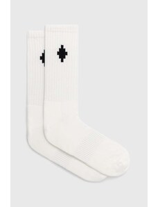 Ponožky Marcelo Burlon Cross Sideway Short pánské, bílá barva, CMRA015C99KNI0030110
