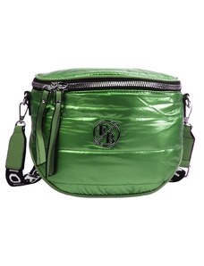 Fashion Bag Moderní dámská crossbody kabelka / ledvinka metalická zelená