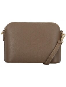 Dámská kožená crossbody kabelka taupe - Delami Gosslin taupe