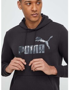 Mikina Puma pánská, černá barva, s kapucí, s potiskem, 675946