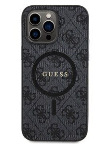 Ochranný kryt na iPhone 14 Pro MAX - Guess, 4G Colored Ring MagSafe Black